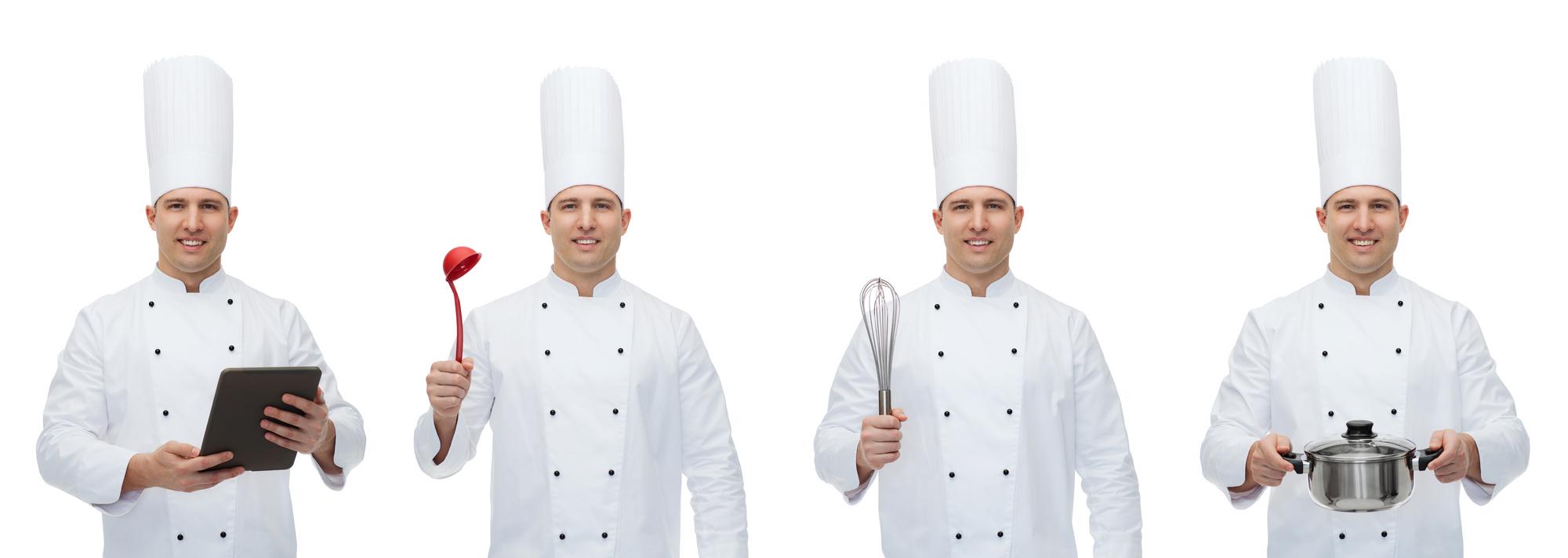 studio chef demonstrating technique to participants