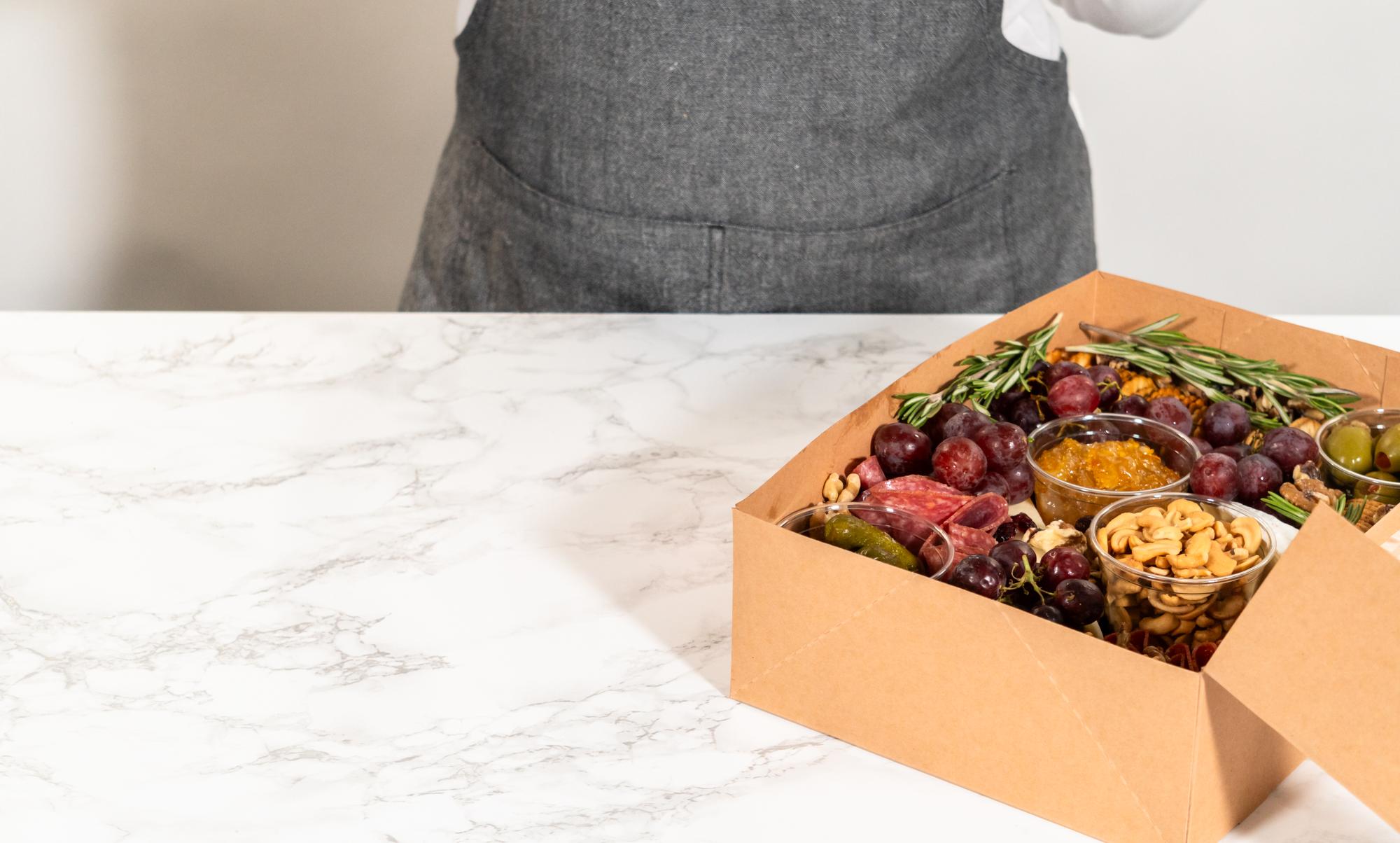 boxed culinary package on table